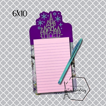 Castle Doodle Notepad Holder Embroidery Design 